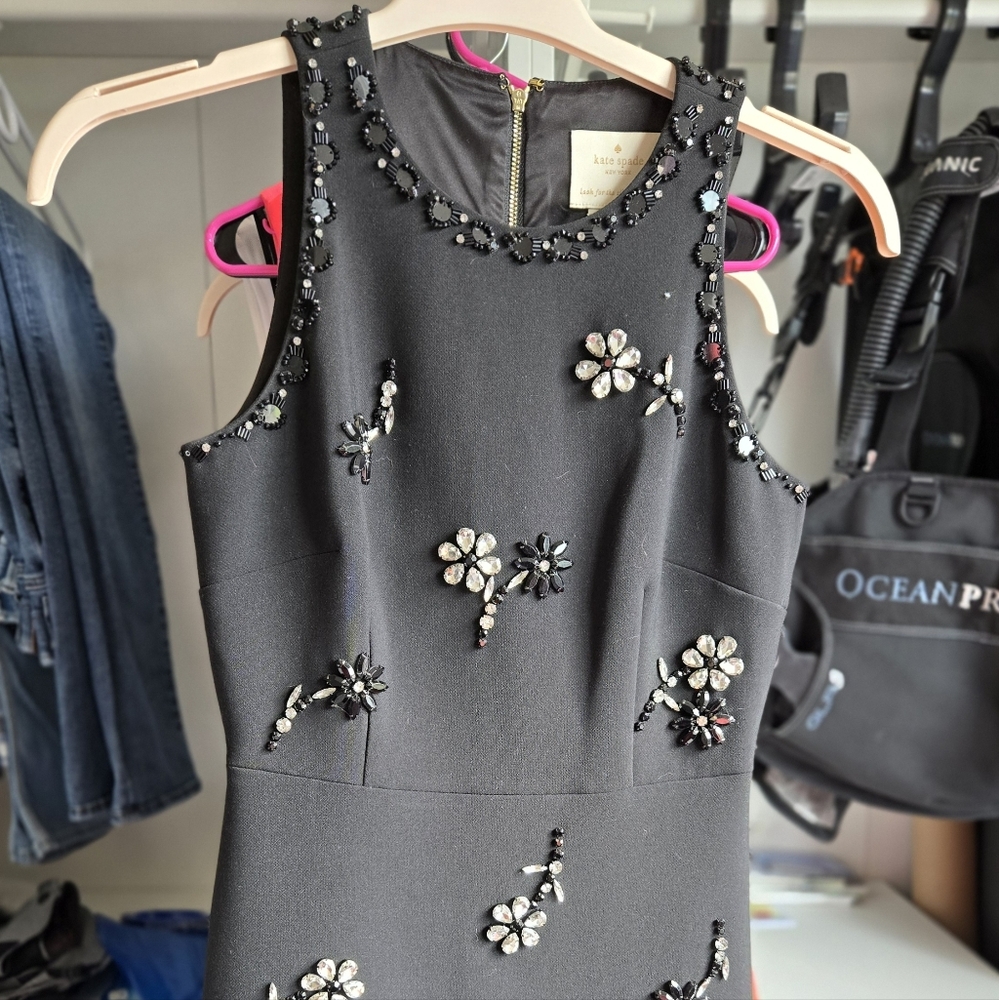 Kate Spade Embellished Black Dress